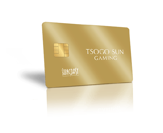 The new Suncoast casino gold rewards card on transparent background