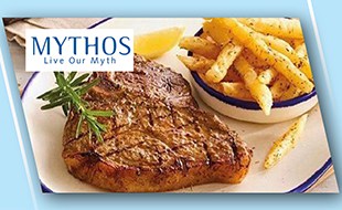 Steak and chips for the Mythos offer image