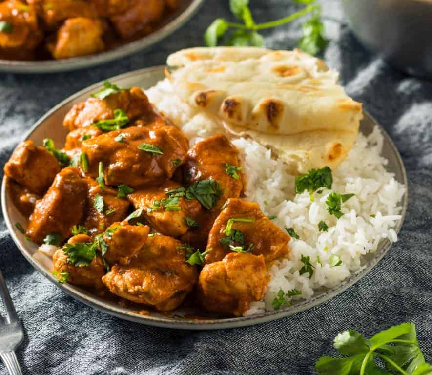 Butter chicken curry and rice